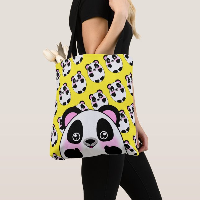 Bolsa Tote Fofo Fofo Panda Bastante Batido (Close Up)