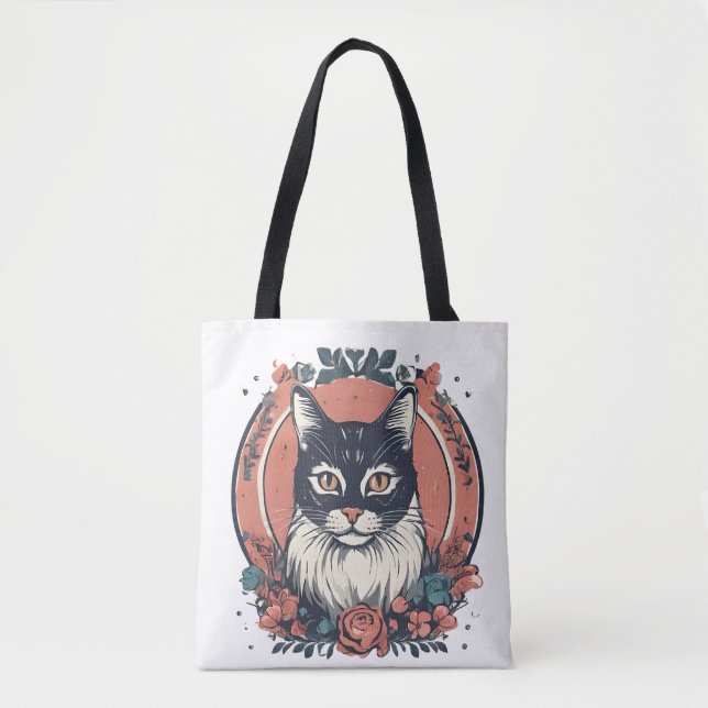 Bolsa Tote fofo gata amante arte design comprar agora (Frente)