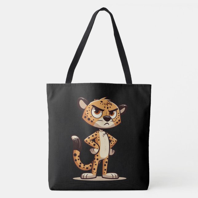 Bolsa Tote fofo, gatinho irritado (Frente)