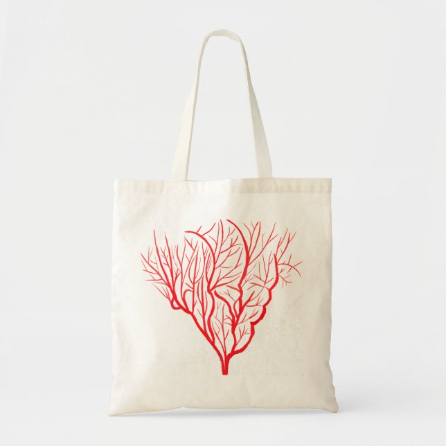 Bolsa Tote Fogo coral natureza ambiental arte moderna (Frente)