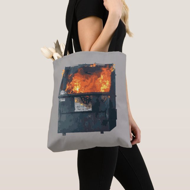 Bolsa Tote Fogo no Lixo - bagunça engraçada (Close Up)