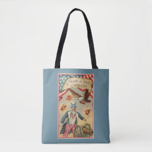 Bolsa Tote Fogos de Artifício do Dia 4 de Julho Vintage com T
