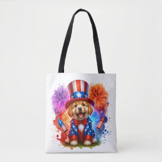 Bolsa Tote Fogos de artifício lindos do tio Patriótico Sam Pu