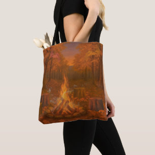 Bolsa Tote Fogueira de Crepúsculo de Outono
