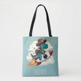 Bolsa Tote Foguete Anel Dinossauro do Cowboy Espacial