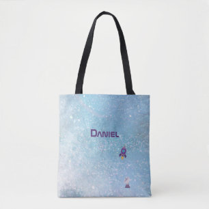 Bolsa Tote Foguete espacial para a Lua com Personalidade de S