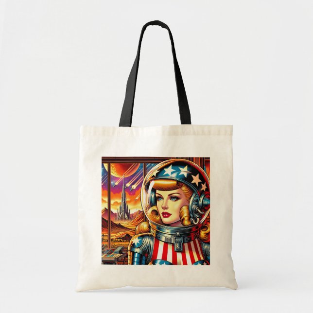 Bolsa Tote Foguetes Entre as Estrelas (Frente)