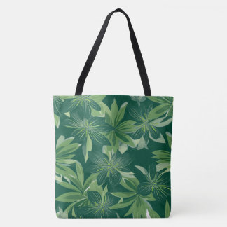 Bolsa Tote Folha Botânica Verde All-Over-Impressão