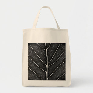 Bolsa Tote Folha Branca e Preta Glowing Close-Up