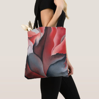 Bolsa Tote Folha de cinza vermelha abstrato Georgia O'Keeffe