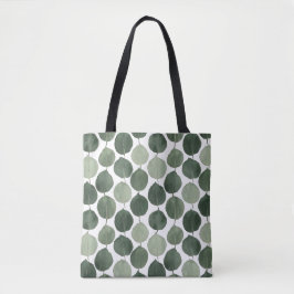 Bolsa Tote Folha de Eucalipto em Verde Salvia Padrão Botânico
