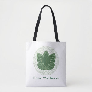 Bolsa Tote Folha de Lótus Verde Elegante Eco Bem-Estar