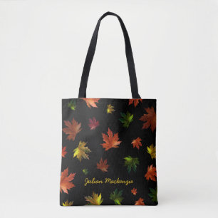Bolsa Tote Folha de Mapas Russos Elegante Canadiano em Preto