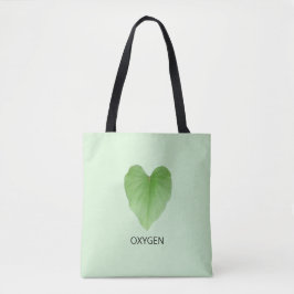 Bolsa Tote Folha de Planta de Forma Verde Moderna