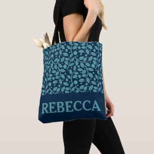 Bolsa Tote Folha personalizada azul