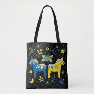 Bolsa Tote Folha sueca Dala Horse l Blue e Yellow