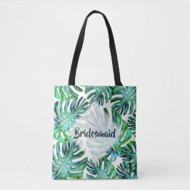 Bolsa Tote Folha Tropical de Bridesmaid Personalizada