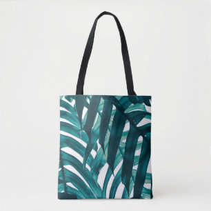 Bolsa Tote folha tropical, faixa de folhagem exótica em chuv