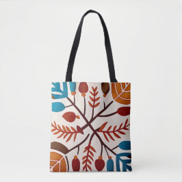 Bolsa Tote Folhagem Chic de outono, laranja simples queimada