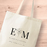 Bolsa Tote Folhagem de Monograma Moderno Chic Elegante de Cas<br><div class="desc">Composto de simples quadros revestidos de hetero com script cursivo clássico e tipografia serif. Esses elementos são simples,  eternos e clássicos. Este foi projetado pelo White Paper Birch Co. exclusivo para Zazzle. Disponível aqui: http://www.zazzle.com/store/whitepaperbirch</div>