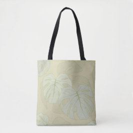 Bolsa Tote Folhagem de Monstera em verde macio