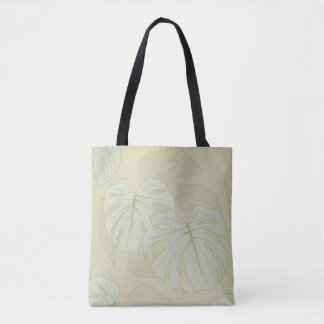 Bolsa Tote Folhagem de Monstera em verde macio