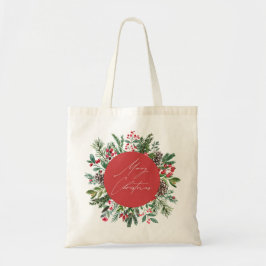 Bolsa Tote Folhagem de Natal Elegante