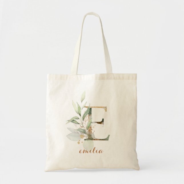 Bolsa Tote Folhagem Foliar Dourada Greenerada Personalizada L (Frente)