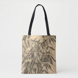 Bolsa Tote Folhagem marrom, pastelaria monocromática, árvore 