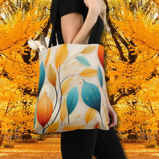 Bolsa Tote Folhagem Natural - Design de Arte Folha Minimalist (Natural Foliage Minimalist All-Over Printed Tote Bag)