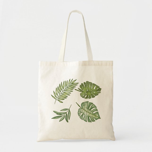 Bolsa Tote Folhagem pintada à mão (Frente)
