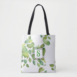 Bolsa Tote Folhagem verde de eucalipto aquoso