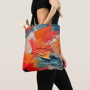 Bolsa Tote Folhas Ao Vento – Movimento Abstrato de Outono