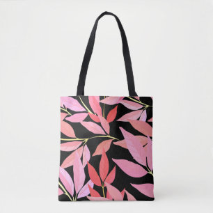 Bolsa Tote Folhas botânicas, padrão colorido sem costura.