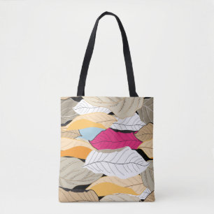 Bolsa Tote Folhas coloridas de outono, padrão sem costura.