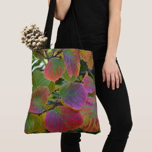 Bolsa Tote Folhas Coloridas de Witch-Alder Botânico