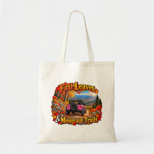 Bolsa Tote Folhas Cor-de-Rosa Caídas & Trilhas da Montanha
