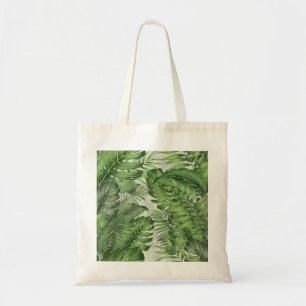 Bolsa Tote Folhas da selva tropical: fundo floral sem costura