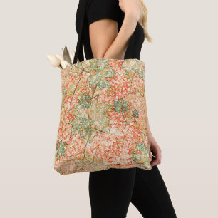 Bolsa Tote Folhas de abstrato acer sobre fundo de coral arran