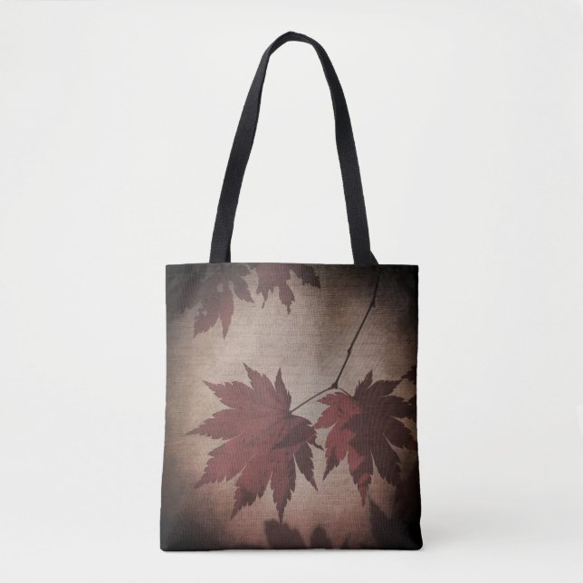 Bolsa Tote Folhas de árvores e guião japonesas caem (Frente)