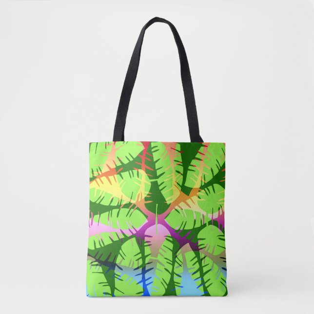 BOLSA TOTE FOLHAS DE BANANA ABSTRATO BOTÂNICO (Frente)