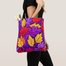 Folhas de Cartoon Vivas: Roxo, Amarelo, Vermelho
