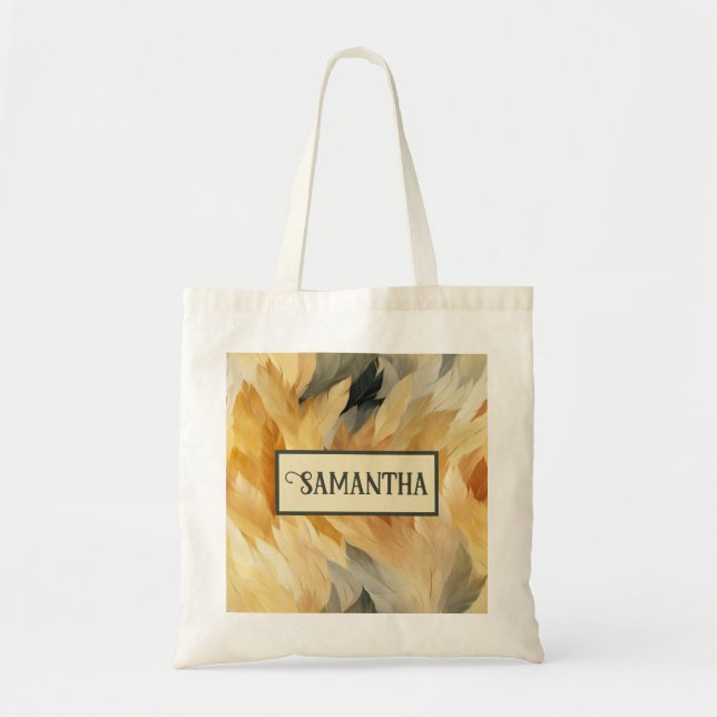 Bolsa Tote Folhas de cor personalizadas de outono de Abstrato (Frente)
