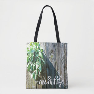 Bolsa Tote Folhas de ervas botânicas Boho rústicas em madeira