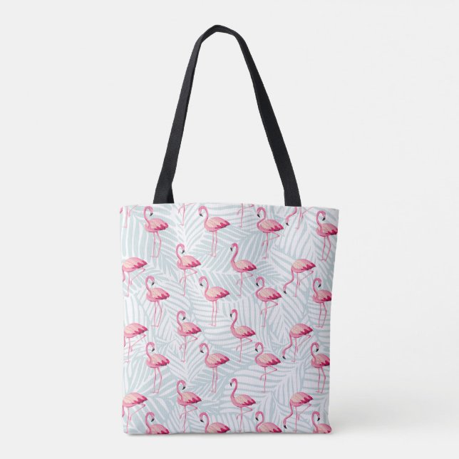 Bolsa Tote Folhas de Flamingo e Palma Rosa - Bonitas (Verso)