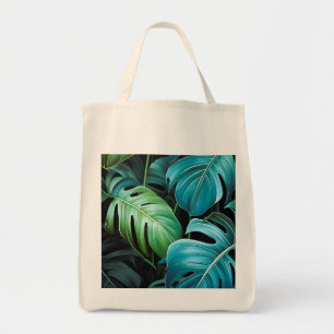 Bolsa Tote Folhas de Monstera Botânica Folhagem Tropical da S