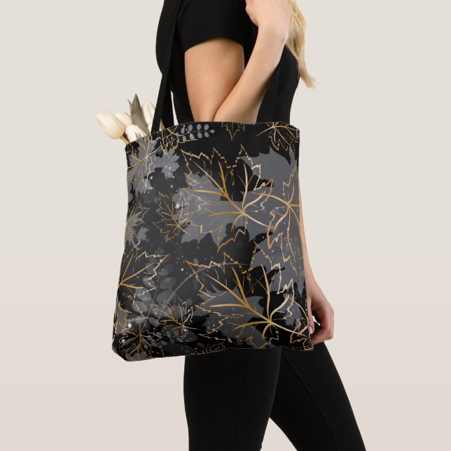 Bolsa Tote Folhas de ouro 5 (Close Up)