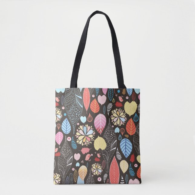 Bolsa Tote Folhas de outono e Aves. (Frente)