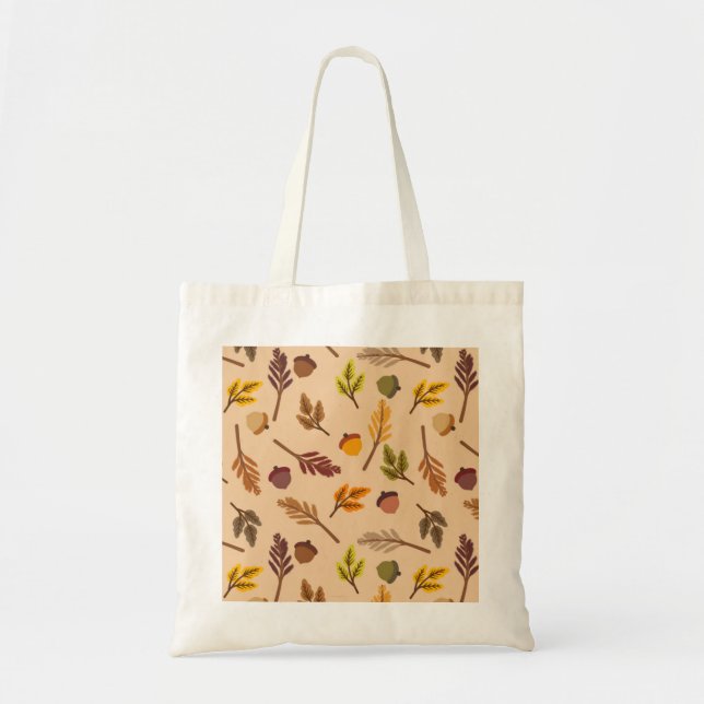 Bolsa Tote Folhas de outono e Bolotas (Frente)