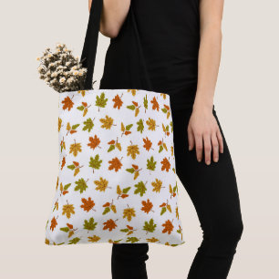 BOLSA TOTE FOLHAS DE OUTONO OURO VERDE LARANJA